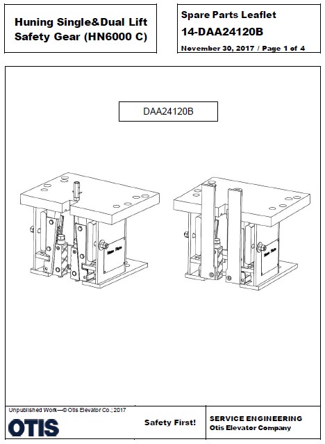 SPL 14-DAA24120B Huning Single & Dual Lift Safety Gear (HN6000 C)