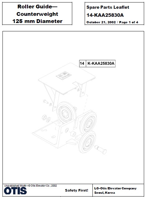 SPL 14-KAA25830A Roller Guide - Counterweight 125 mm Diameter