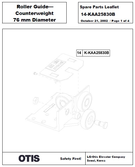 SPL 14-KAA25830B Roller Guide - Counterweight 76 mm Diameter