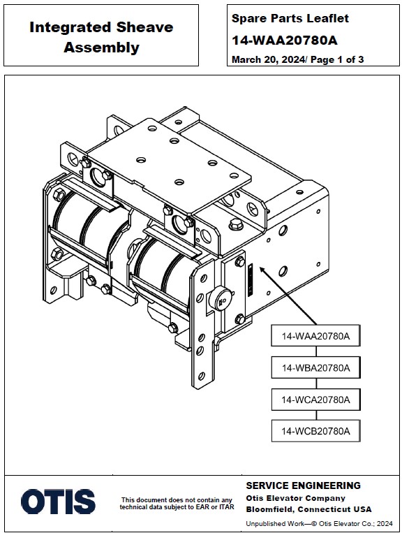 SPL 14-WAA20780A Integrated Sheave Assembly