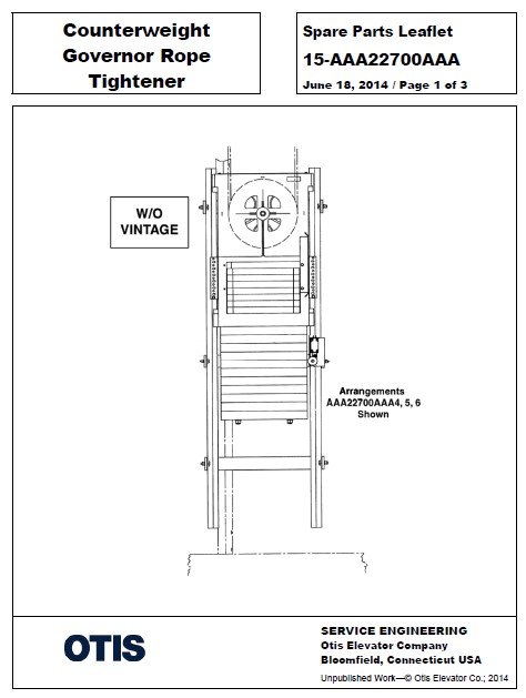 SPL 15-AAA22700AAA Counterweight Governor Rope Tightener