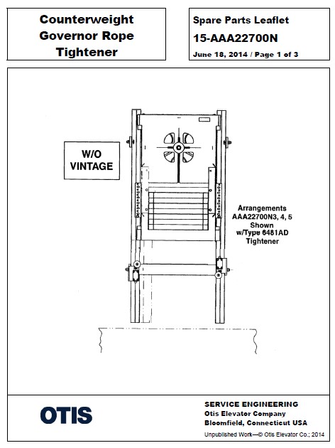 SPL 15-AAA22700N Counterweight Governor Rope Tightener