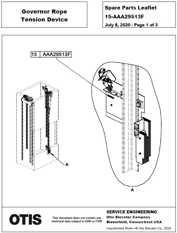 SPL 15-AAA29513F Governor Rope Tension Device