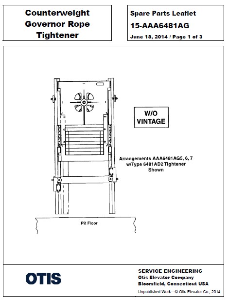 SPL 15-AAA6481AG Counterweight Governor Rope Tightener