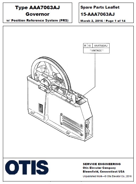 SPL 15-AAA7063AJ Type AAA7063AJ Governor w/ Position Reference System (PRS)