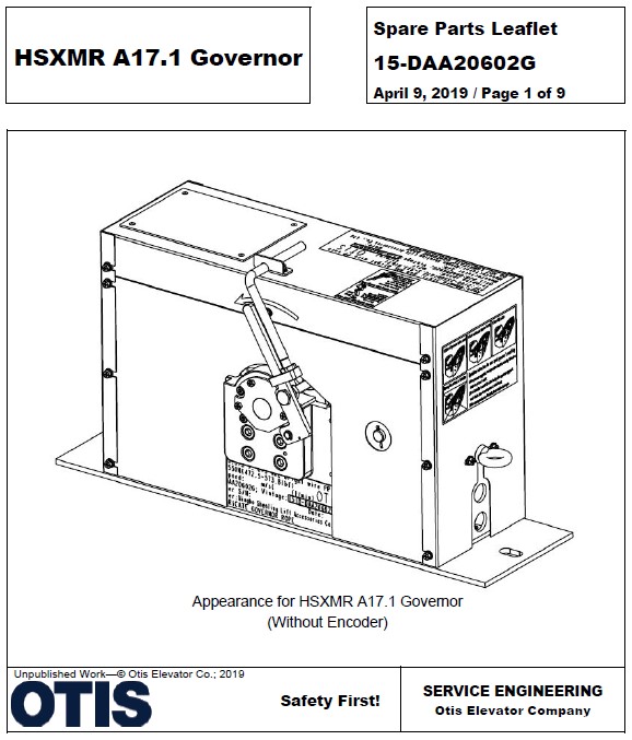 SPL 15-TAA20602B HSXMR A17.1 Governor