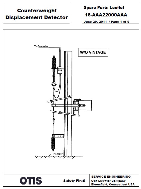 SPL 16-AAA22000AAA Counterweight Displacement Detector