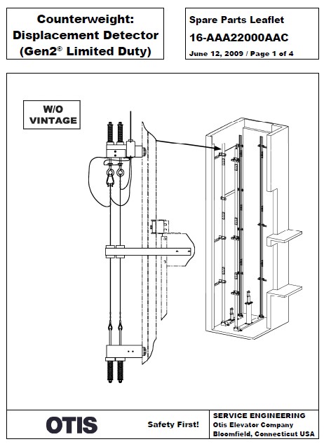 SPL 16-AAA22000AAC Counterweight Displacement Detector (Gen2 Limited Duty)