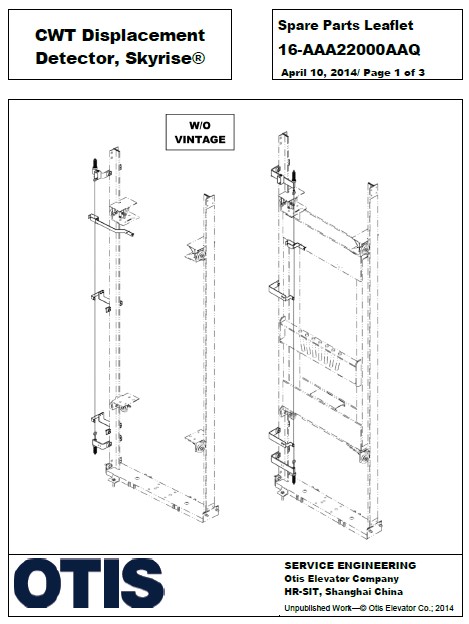 SPL 16-AAA22000AAQ Counterweight Displacement Detector, Skyrise