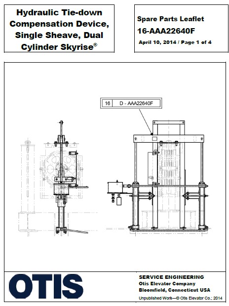 SPL 16-AAA22640F Hydraulic Tie Down Compensation Device, Single Sheave, Dual Cylinder Skyrise