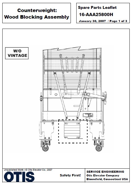 SPL 16-AAA25800H Counterweight Wood Blocking Assembly