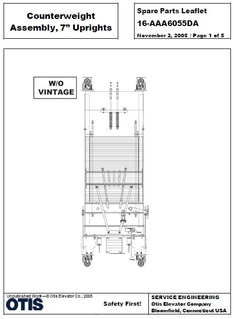 SPL 16-AAA6055DA Counterweight Assembly, 7” Uprights