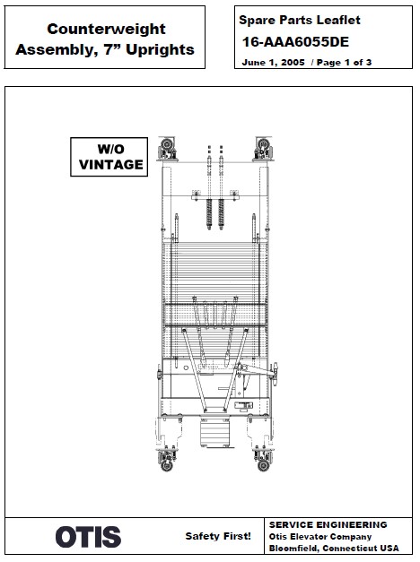 SPL 16-AAA6055DE Counterweight Assembly, 7” Uprights