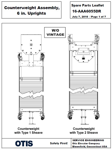 SPL 16-AAA6055DR Counterweight Assembly, 6” Uprights