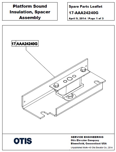 SPL 17-AAA24240G Platform Sound Insulation Spacer Assembly