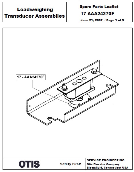 SPL 17-AAA24270F Loadweighing Transducer Assemblies