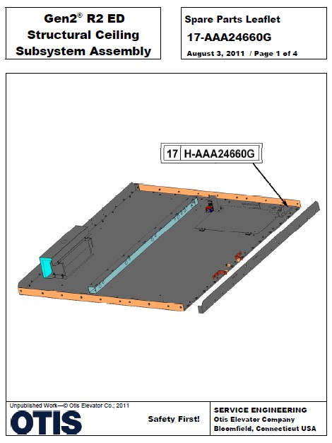 SPL 17-AAA24660G Gen2 R2 ED Structural Ceiling Subsystem Assembly