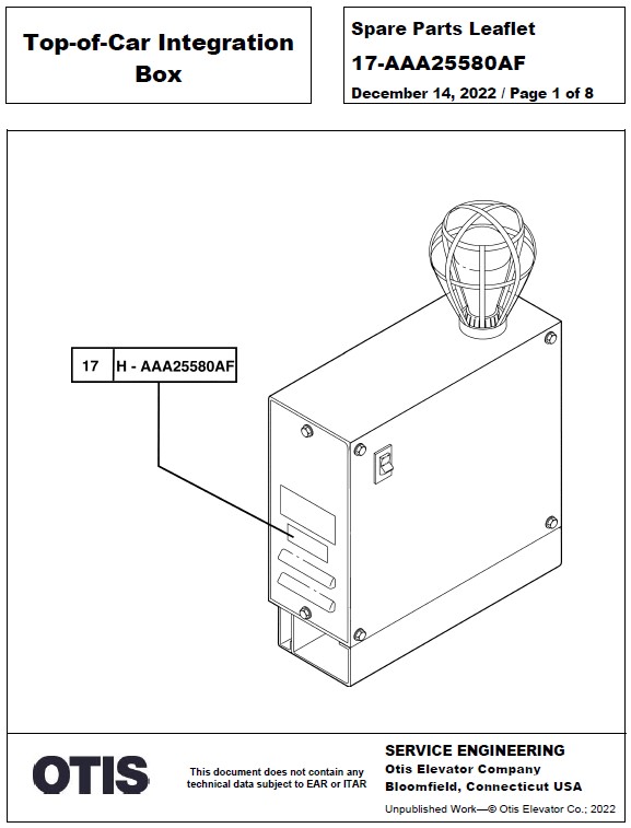 SPL 17-AAA25580AF Top of Car Intergration Box for Traction Systems