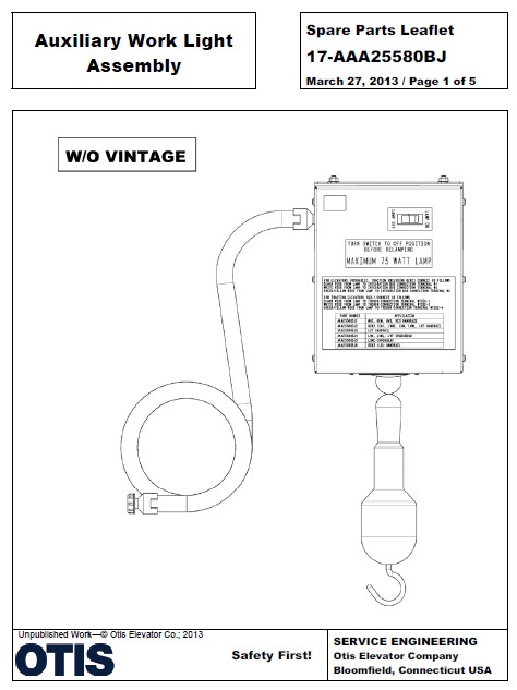 SPL 17-AAA25580BJ Auxiliary Work Light Assembly