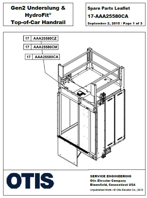 SPL 17-AAA25580CA Gen2 Underslung & HydroFit Top-of-Car Handrail