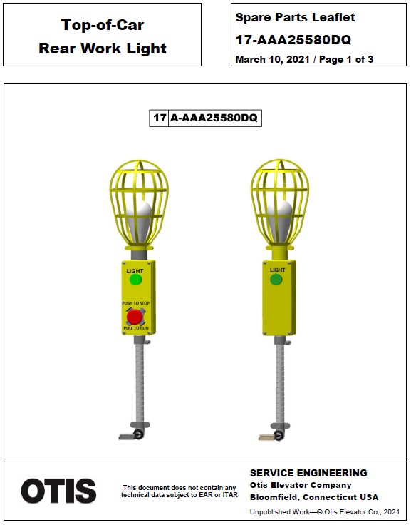 SPL 17-AAA25580DQ Top-of-Car Rear Work Light Top of Car