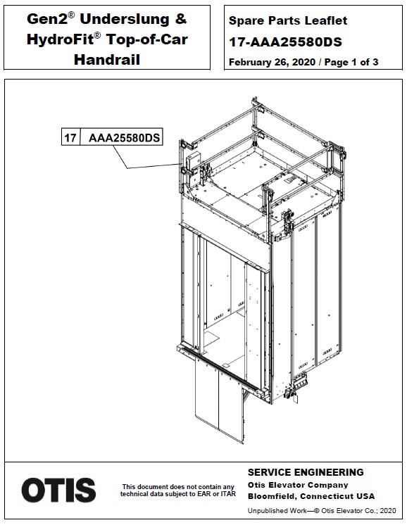 SPL 17-AAA25580DS Gen2 Underslung & HydroFit Top-of-Car Handrail