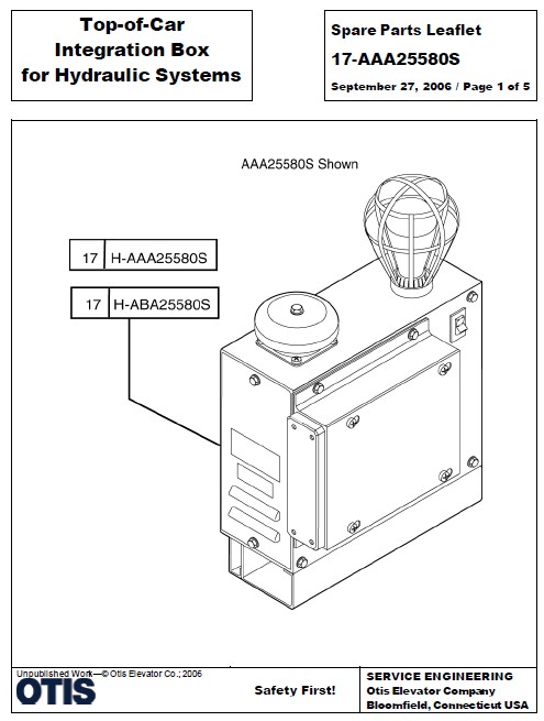 SPL 17-AAA25580S Top-of-Car Integration Box For Hydraulic Systems