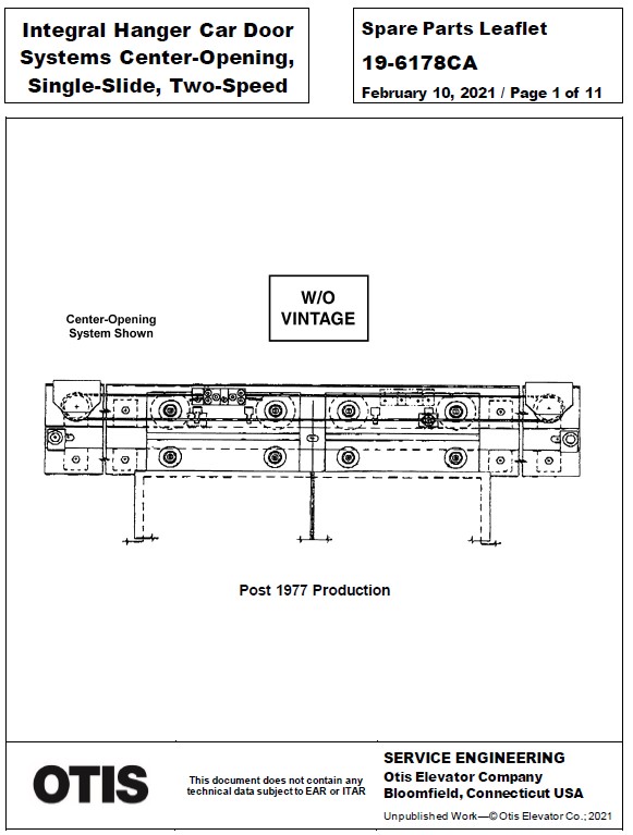 SPL 19-6178CA Integral Hanger Car Door Systems