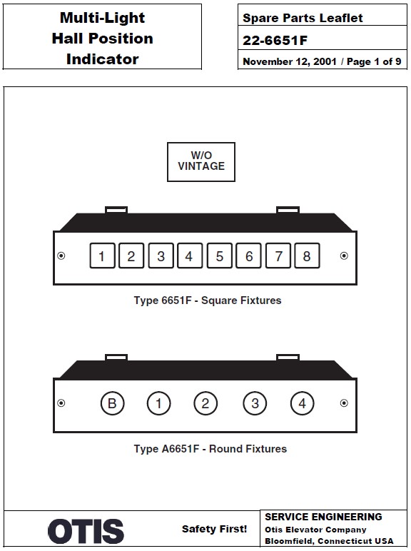 SPL 22-6651F Multi-Light Hall Position Indicator