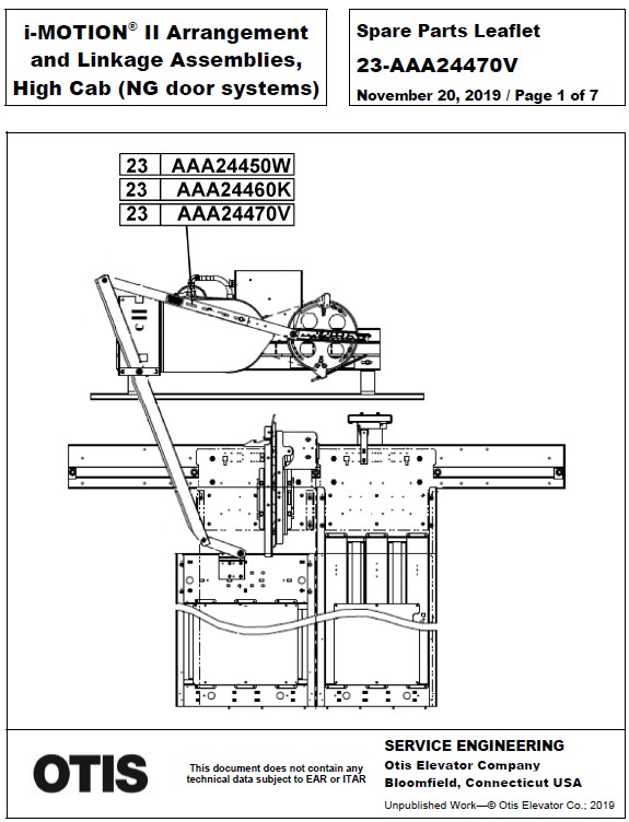 SPL 23-AAA24470V i-Motion II Arrangement and LInkage Assemblies High Cab (NG Door Systems)