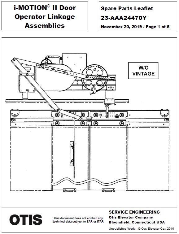 SPL 23-AAA24470Y i-Motion II Door Operator Linkage Assemblies