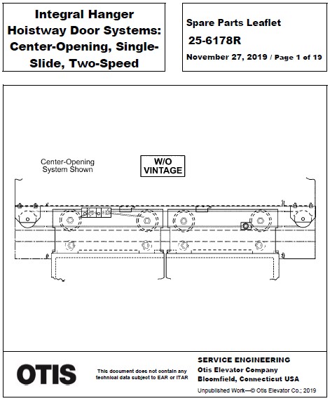 SPL 25-6178R Integral Hanger Hoistway Door Systems Center-Opening, Single-Slide, Two-Speed