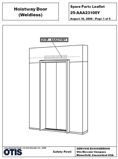 SPL 25-AAA23100Y Hoistway Door (Weldless)