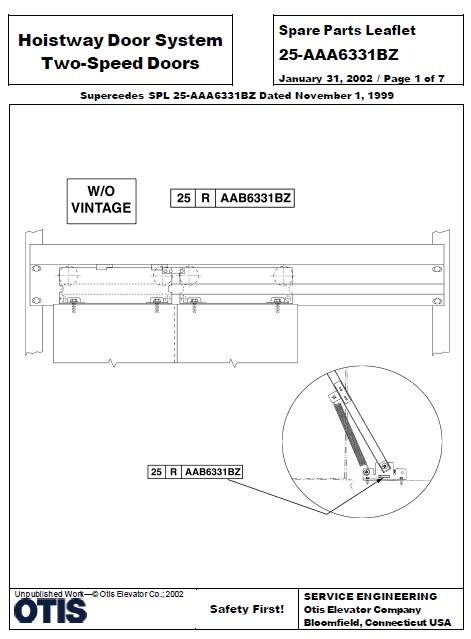 SPL 25-AAA6331BZ Hoistway Door System Two-Speed Doors