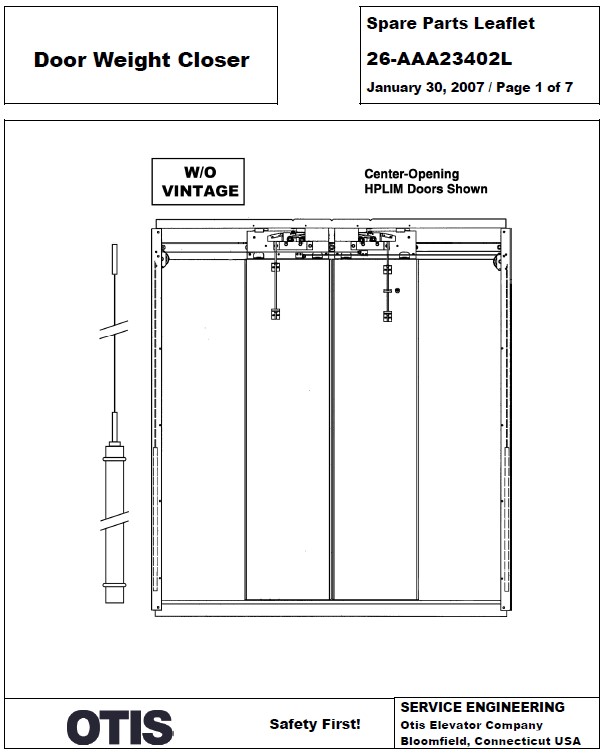 SPL 26-AAA23402L Door Weight CLoser