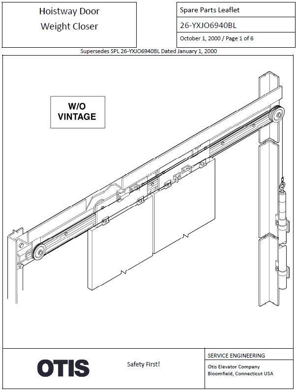 SPL 26-YXJO6940BL Door Weight CLoser