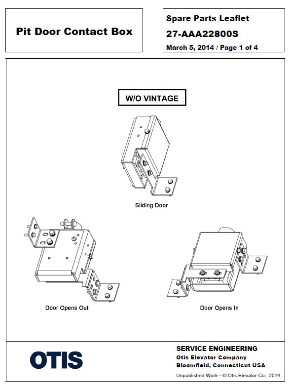 SPL 27-AAA22800S Pit Door Contact Box