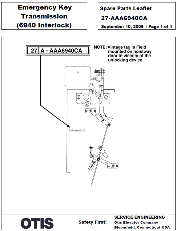 SPL 27-AAA6940CA Emergency Key Transmission (6940 Interlock)