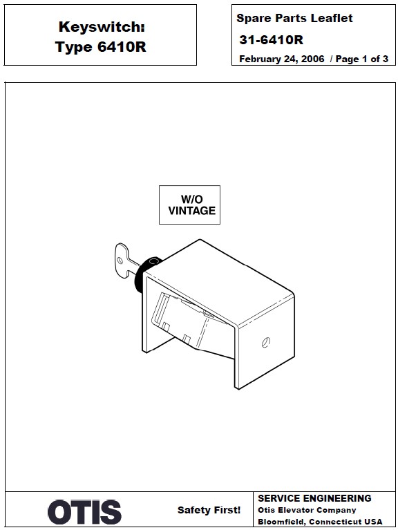 SPL 31-6410R Keyswitch: Type 6410R