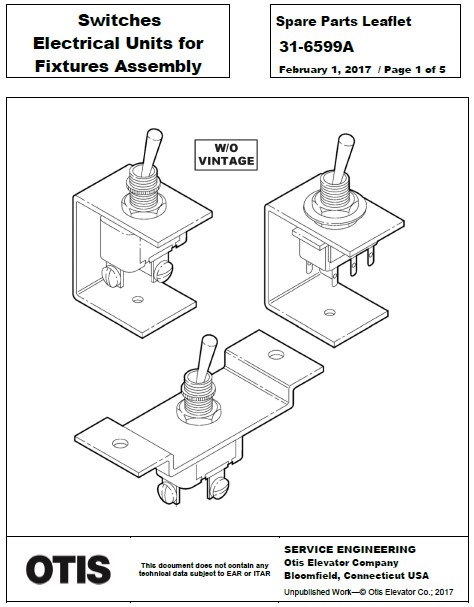 SPL 31-6599A Switches Electrical Units for Fixtures Assembly