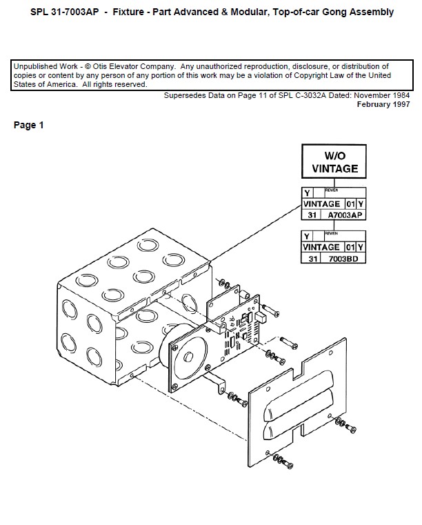 SPL 31-7003AP Advanced and Modular Top of Car Gong Assembly