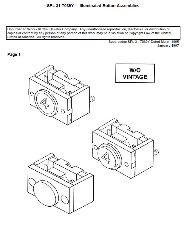 SPL 31-7069Y Illuminated Button Assemblies