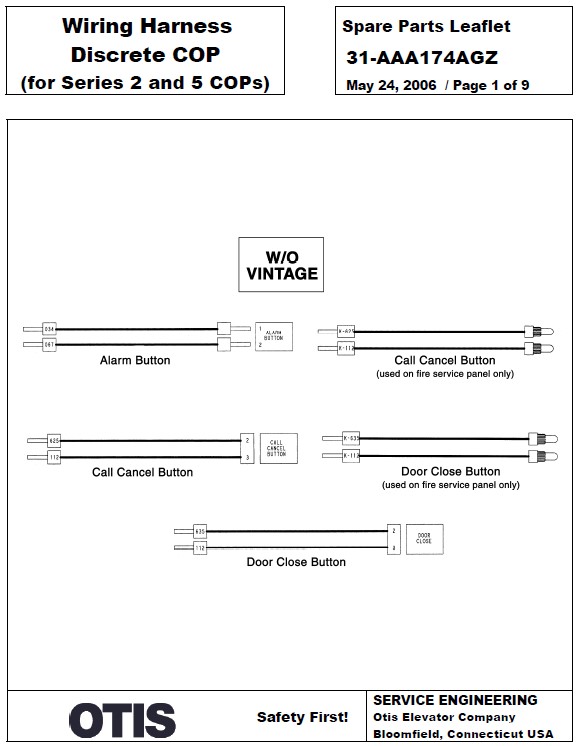 SPL 31-AAA174AGZ Wiring Harness Discrete COP (for Series 2 and 5 COPs)