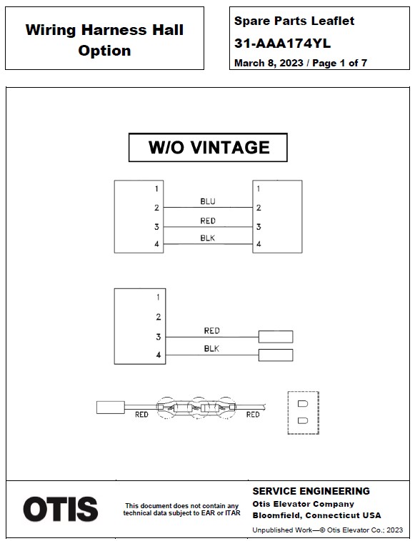 SPL 31-AAA174YL Wiring Harness Hall Optional