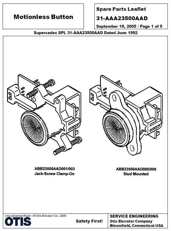 SPL 31-AAA23500AAD Motionless Button