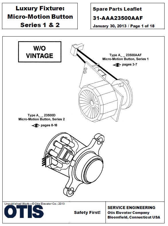 SPL 31-AAA23500AAF Luxury Fixture Micro-Motion Button Series 1 and 2