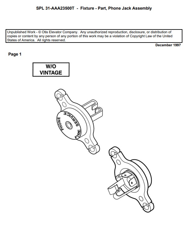 SPL 31-AAA23500T Phone Jack Assembly