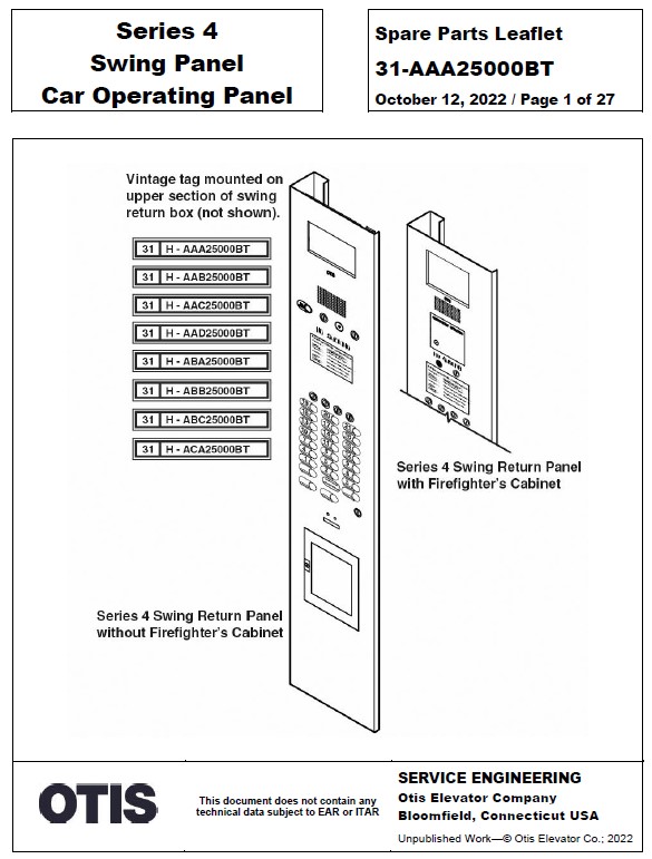 SPL 31-AAA25000BT Series 4 Swing Panel COP