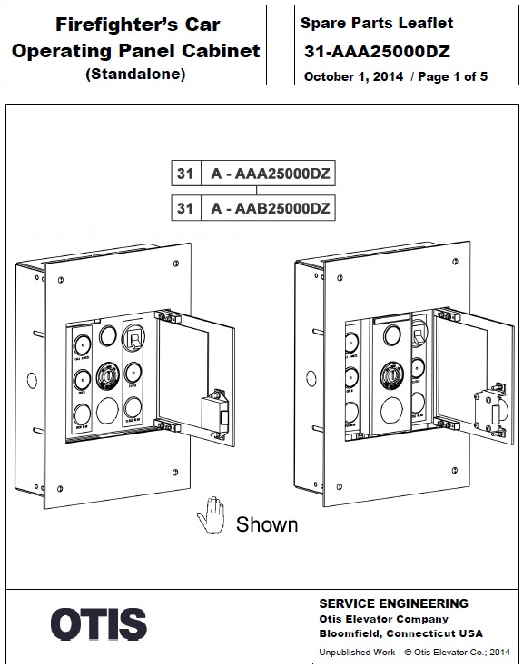 SPL 31-AAA25000DZ Firefighter’s Car Operating Panel Cabinet (Standalone)