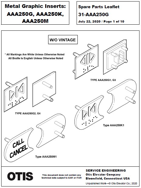 SPL 31-AAA250G Advance Fixtures Metal Graphic Inserts